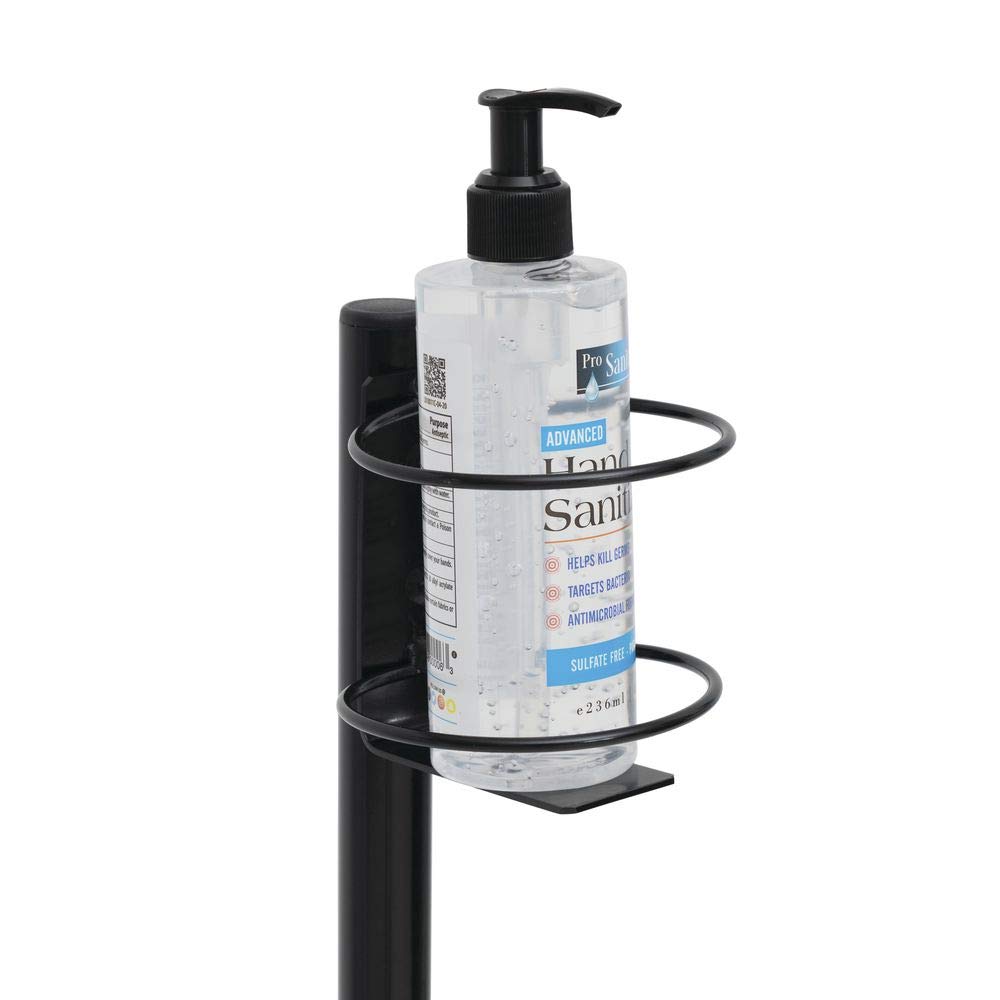 Black Wire Hand Sanitizer Stand for Small Bottles - 12" Dia x 34" H by HUBERT – Wire, Black, Model WCH0508