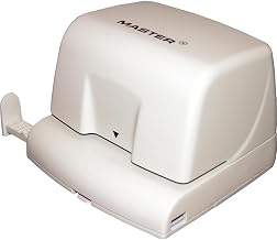 Master 12-Sheet Ep210 Electric/battery-Operated Two-Hole Punch, 1/4" Holes, Beige