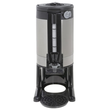 Tea & Coffee Dispenser 1.5 gal Thermal Gravity by HUBERT – 1.5 gallons, Stainless Steel, Black and Stainless Steel, Model STN15