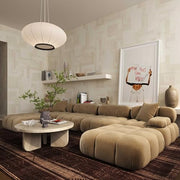 TOV Furniture Cafe Au Lait / Plywood,Velvet,Wood / 157.5 inches x 78.7 inches x 31.2 inches Sofas & Couches