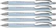 Schneider Trend Limited Edition Slider Rave Colors, XB (Extra Broad) Ballpoint Pen, Refillable + Retractable, 1.4 mm, Arctic Blue Barrel, Blue Ink, Box of 5 Pens (132553)