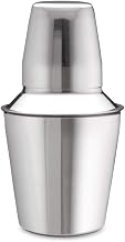 Tablecraft 375 Cash & Carry Bar Shaker, 8 oz., 3 Piece Set Includes: Shaker, Strainer, and 3-1/4 oz. Cap, Dishwasher Safe, Stainless Steel (Individually Boxed), 6 Each per case