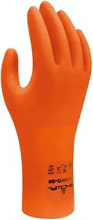 SHOWA 707HVO 12" Disposable Biodegradable Chemical Resistant Glove, Orange, Small, 12 Pair