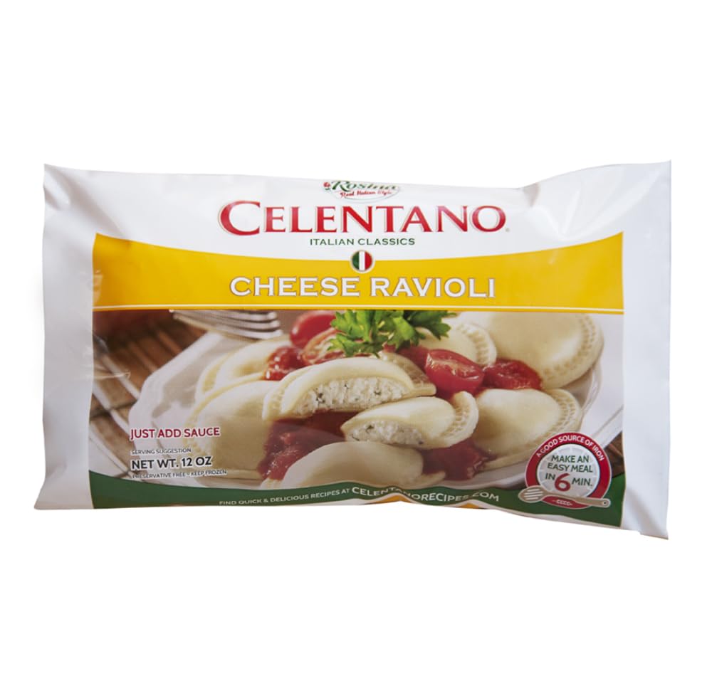 Pre Cooked Large Round Cheese Ravioli Pasta by Rosina Food – 12 Ounce (Pack of 18), Pack of 18
