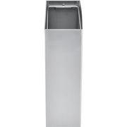 Indoor Wall Mount Trash Can by Global Industrial – 6"L x 14"W x 18"H, 6.4 gallons, Stainless Steel, Satin, Model 641437SS
