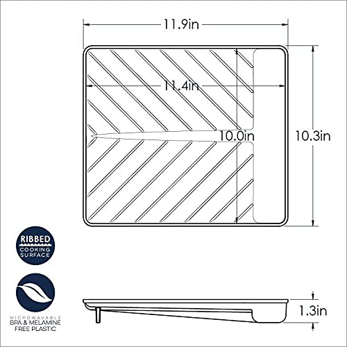 Nordic Ware White / 11.9" x 10.3" x 1.3" (Pack of 4) / Bacon Tray & Food Defroster Bakers