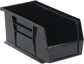 Quantum Storage Systems Ultra QUS230BK Solid Part Organizer Black Bins 11" L x 6" W x 5" H 12 Pack