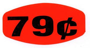 79¢ Price Label Red Grabber Grocery Store Labels Black Imprint - 1 3/8" L x 7/8" H 1000 Per Roll
