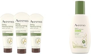 Aveeno Daily Moisturizing Body Lotion, Gentle Lotion Nourishes Dry Skin With Moisture & Daily Moisturizing Body Wash, 2 Ounce