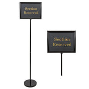Sign Holder Stand for Restaurant Entrances by Chef Master – 11 inch 14 inch, Aluminum, Black/Gold, Model 90033