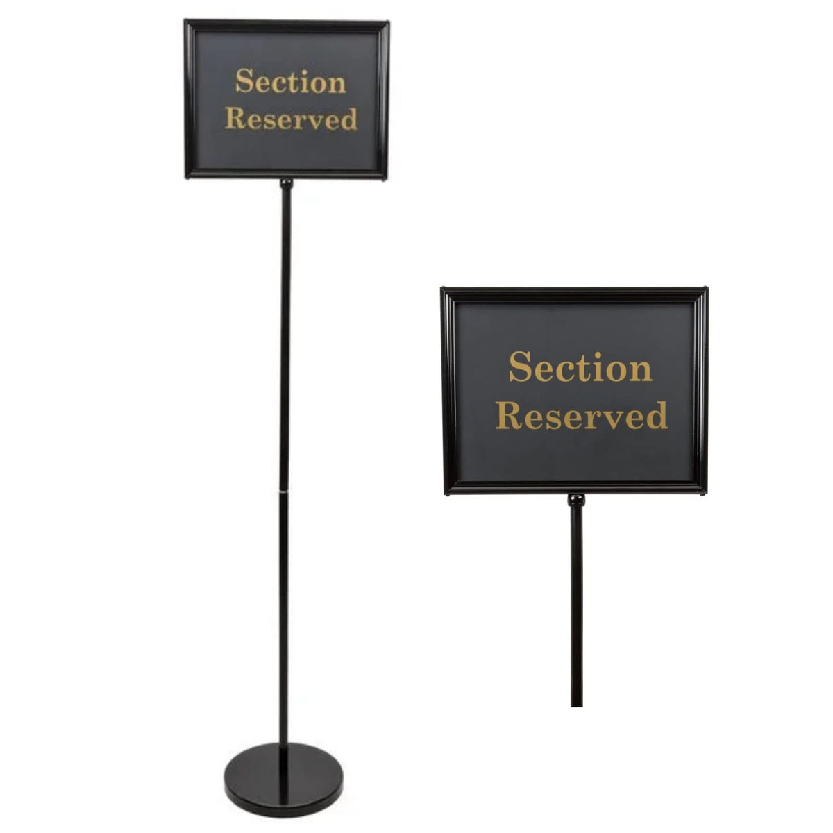 Sign Holder Stand for Restaurant Entrances by Chef Master – 11 inch 14 inch, Aluminum, Black/Gold, Model 90033