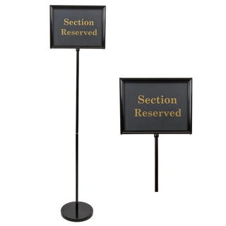 Sign Holder Stand for Restaurant Entrances by Chef Master – 11 inch 14 inch, Aluminum, Black/Gold, Model 90033