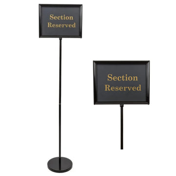 Sign Holder Stand for Restaurant Entrances by Chef Master – 11 inch 14 inch, Aluminum, Black/Gold, Model 90033