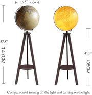 Innovative Globe World Globe Floor Floor Tripod With Wooden Storage Rack Stand Raised Embossed Map Globe For Home by SAAKO – Model 10328465