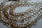 LKBEADS 8 Inches Strand, AAA Natural Imperial Brown Topaz Faceted Heart Briolettes 8-9mm Code-HIGH-52325