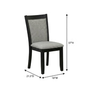 Solid Wood Mid-Century Dining Chairs with -Upholstered High Back by Furnifact – Wood, Linen, Pack of 2