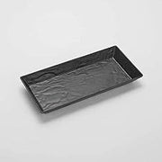 American Metalcraft FSMEL21 Melamine Faux Slate Rectangular Tray, Black, 21"