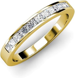 Diamond 2mm 11 Stone Channel Set Wedding Band (VS2-SI1, F-G) 0.55 ctw 18K Gold