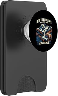 North Cascades National Park Washington Vintage Design PopSockets PopWallet for MagSafe