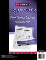 Organized Up Poly Translucent Project File Jacket by SMEAD – 30 Count, Poly, Clear