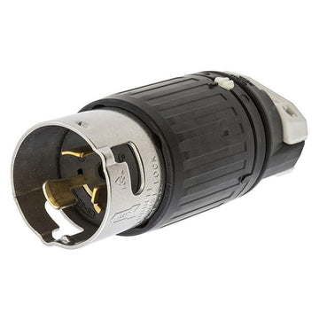 Locking Plug by Hubbell – Hubbell, Black with White accents, Model CS8265C