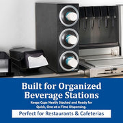 San Jamar 3 Tiers / Chrome / Silver Trim Rings Commercial Beverage Dispensers