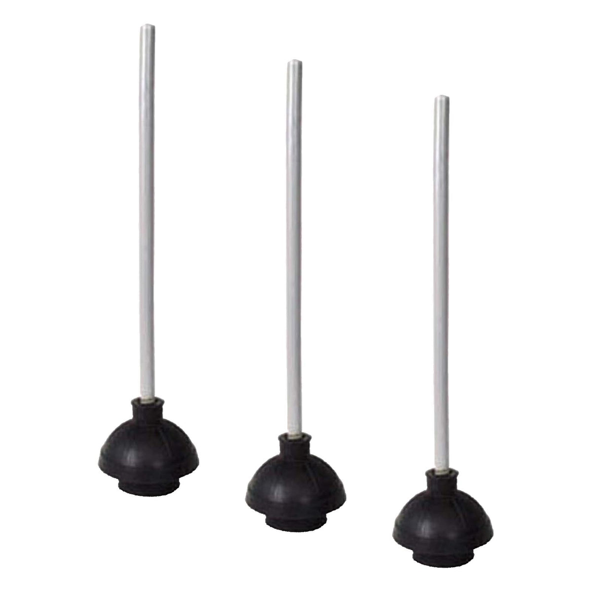 Winco Medium (Pack of 3) / Gris, Negro / Music Toilet Plungers & Holders