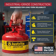 Justrite Red / 1 Gallon / Type I Cans