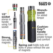 KLEIN TOOLS 7-in-1 Nut Driver / Black / 1 Nut Drivers
