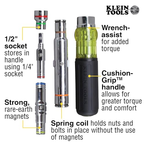 KLEIN TOOLS 7-in-1 Nut Driver / Black / 1 Nut Drivers