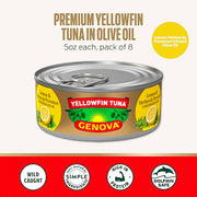 Genova Yellowfin Tuna in Lemon and Herbes de Provence / 5 Ounce (Pack of 12) / 12 Tuna Fish