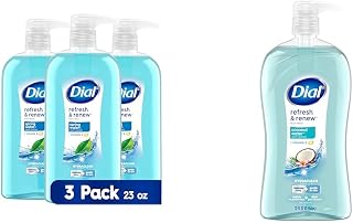 Dial Body Wash, Refresh & Renew Spring Water, 23 fl oz (Pack of 3) + Coconut Water, 32 fl oz