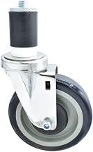 BK Resources 5" Polyurethane 1-1/2" Expanding Stainless Steel Stem Swivel Caster for Work Tables, NSF, 300lb Capacity Per Wheel