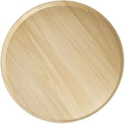 HUBERT Black Melamine Platter with Light Wood Interior - 13" Dia