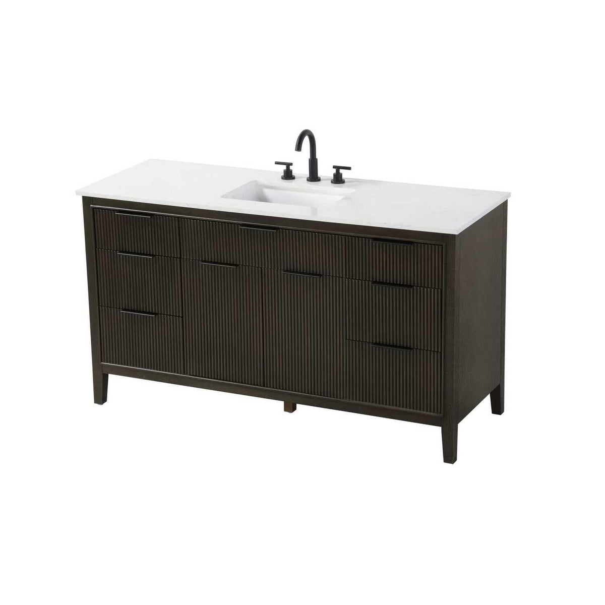 60" Single Bathroom Vanity in Chocolate Oak by Elegant Kitchen and Bath – unspecified, Aluminum, Chocolate, Model VF29860CO