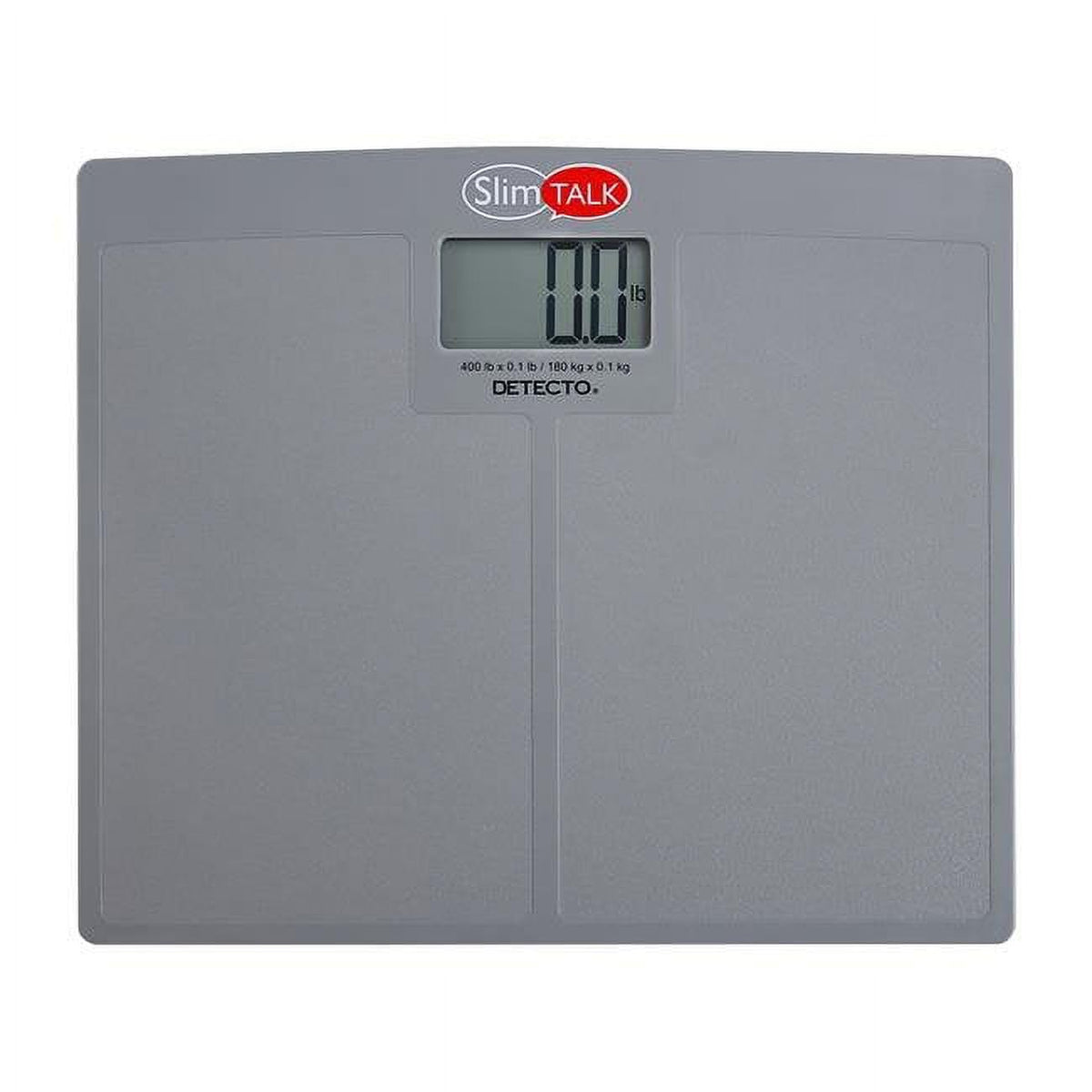 Talking Bathroom Scale by - 400lb Weight Capacity by Detecto – Stainless Steel, Gray, Model SLIMTALK