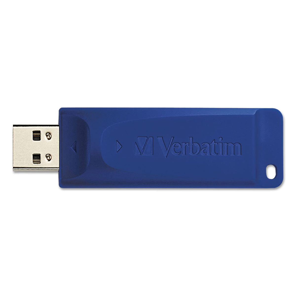 8GB USB 2.0 Flash Drive - Cap-Less & Universally Compatible - Blue by Verbatim – 8 GB, Plastic, Blue, Model 97088