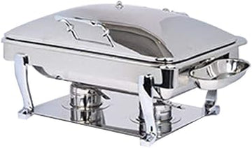 3935S Crown Collection 8 Quart Induction Chafing Dish, Oblong, Hinged Solid Lid, Freedom Style Stand