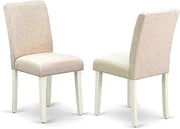 Furnifact Linen-Upholstered Dining Chair Parsons Style with High Back, Upholstered Dining Room Chair for Kitchen Table Use, Set of 2