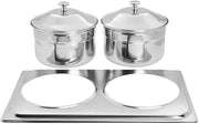 HUBERT Chafer Adapter Plate and Soup Buckets Stainless Steel - 21"L x 13 1/5"W