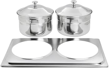HUBERT Chafer Adapter Plate and Soup Buckets Stainless Steel - 21"L x 13 1/5"W