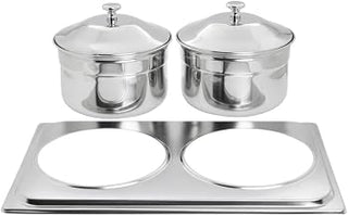 HUBERT Chafer Adapter Plate and Soup Buckets Stainless Steel - 21"L x 13 1/5"W