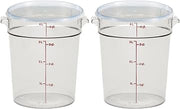 Cambro Food Storage Container with Lid (2 Pack) - Round Series - 4 QT (Quart) - Commercial Grade for Food Prep (Clear)