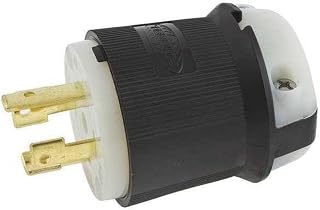 Hubbell HBL2731 Locking Plug, 30 amp, 3 Phase, 480V, L16-30P, Black and White