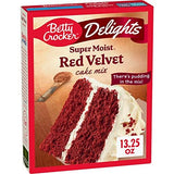 Delights Super Moist Red Velvet Cake Mix 13.25 oz (Pack of 2) by Betty Crocker – 6.63 Ounce (Pack of 2), Red, Pack of 2
