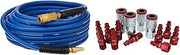 Estwing 1/4" x 50' PVC/Rubber Air Hose Bundle with Brass Fittings and Milton 14-Piece M-Style 1/4" NPT ColorFit Coupler & Plug Kit