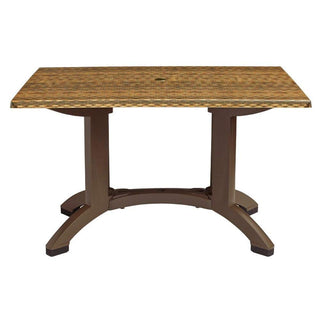 Atlanta 48"x32" Table - Wicker Décor by Grosfillex Expert – Resin, Wicker/Bronze