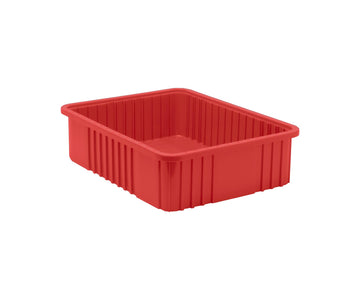 Dividable Grid Storage Container by QUANTUM STORAGE SYSTEMS – 23L x 18W x 6H, 2362.0 cubic_inches, Plastic, Red, Pack of 3