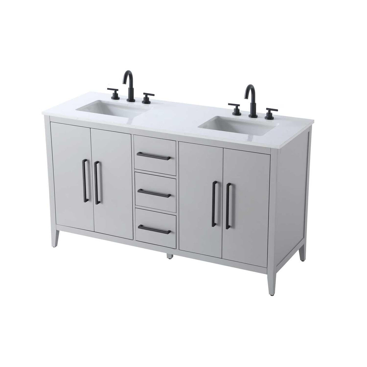 Grey Millie Bathroom Vanity by by Elegant Lighting – Solid wood and MDF, Gray, Model VF29360DGR