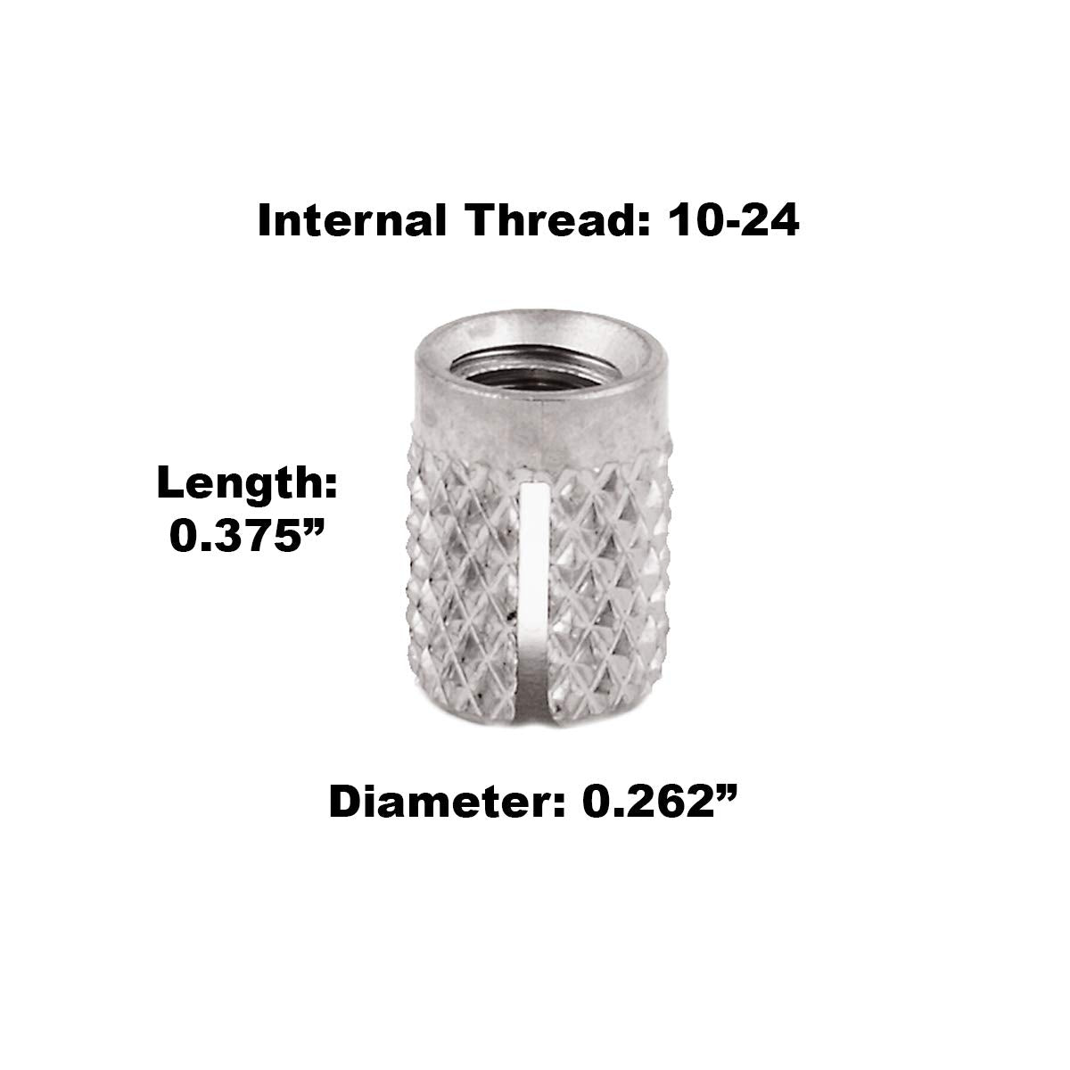 E-Z LOK 10-24 Pack of 5 / One Size / Silver Nut Inserts